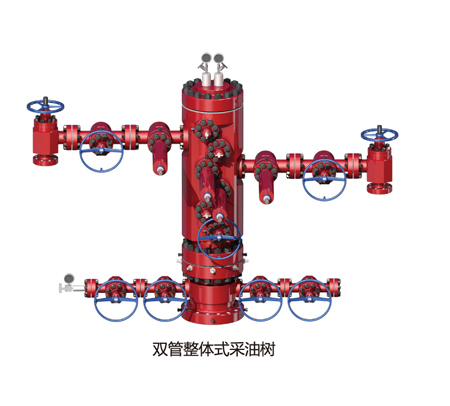 Dual tubing integral type Christmas tree